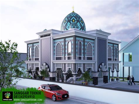 Desain Masjid 13 X 13 Minimalis Modern 2018 2 Lantai Sanggar Teknik