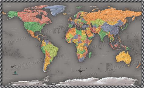 Cool Color World Map Modern Design World Map