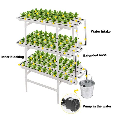 Vevor Hydroponic Site Grow Kit 3 Layers 108 Plant Sites12 Pipes