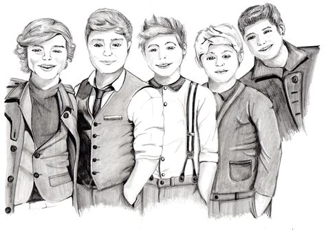 A Pencil Sketch Of One Direction Sketches Of One Direction