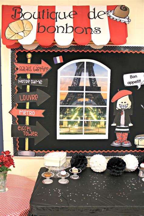 School Theme Paris France Bulletin Board French Classroom Decor