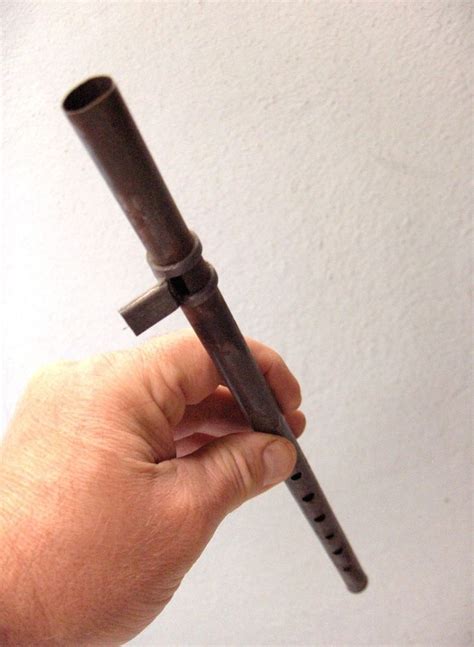 Antique 14 Tin Metal Fife Flute Vintage Six Holes W Fipple Cheater