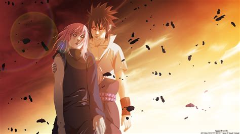 Anime Naruto Uchiha Sasuke Haruno Sakura Hd Wallpaper Sakura And Sasuke Background