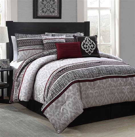 This imported gray comforter is available in king and queen size. New Luxurious 7-piece King Size Bed Comforter Set Bedroom ...