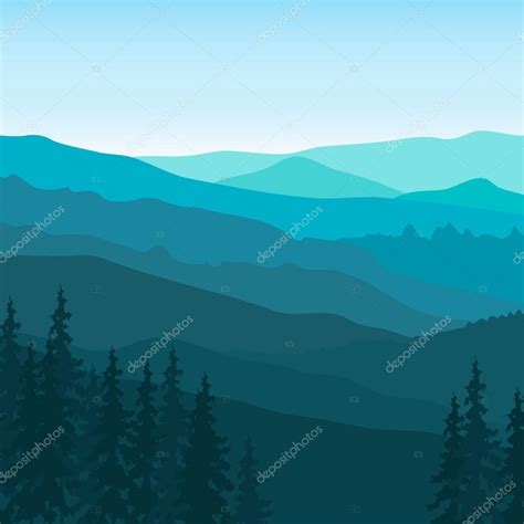 Blue Mountain Landscape — Stock Vector © Mash3r 95133474
