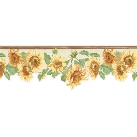 Allen Roth 9 Yellow Sunflower Prepasted Wallpaper Border At