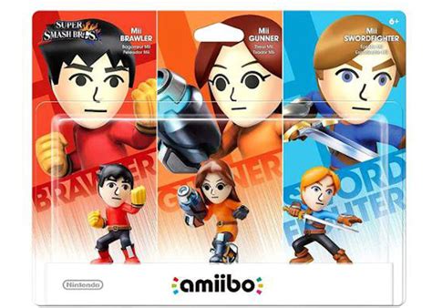 Nintendo Super Smash Bros Mii Brawler And Mii Gunner And Mii Swordfighter Amiibo Us