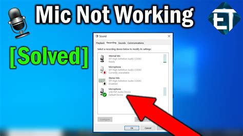 How To Fix Internal Microphone Not Working On Windows 10 Laptop Youtube