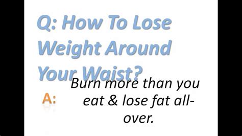 How To Lose Weight Around Your Waist Youtube