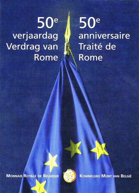 Belgium 2 Euro Coin 50 Years Treaty Of Rome 2007 In Blister Euro
