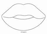 Mouth Lips Sense Organs Template Coloring Lip Templates Kiss sketch template