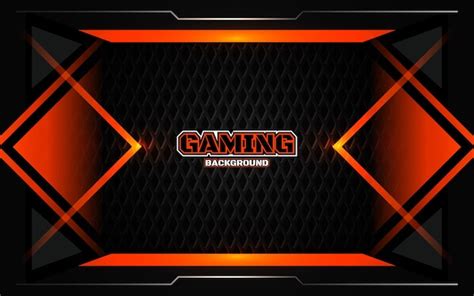 Premium Vector Abstract Futuristic Black And Orange Gaming Background