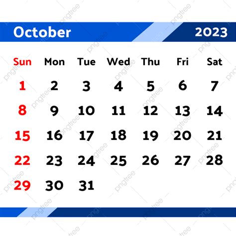 2023 Calendario Octubre Png Calendario 2023 Calendario Octubre Png