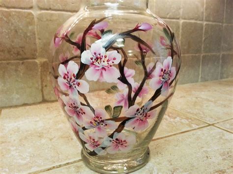 Hand Painted Sakura Cherry Blossoms On A By Lemontreeworkshop