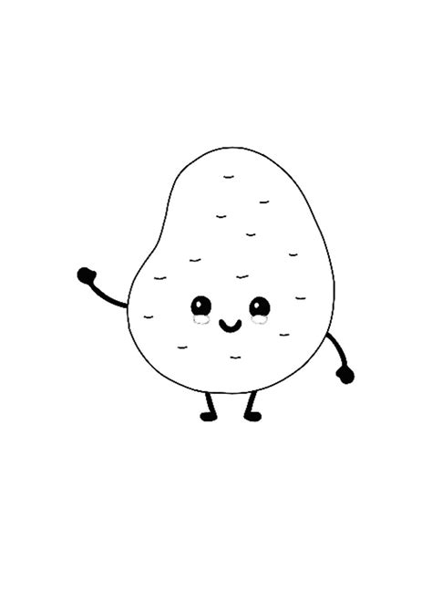 Coloriage Pomme De Terre Kawaii Coloriage Food Gratuit à Imprimer Dessin