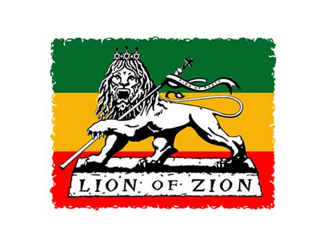 Tee Shirt Lion Zion White Logo Rasta