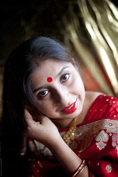 Young Indian Woman Wearing Traditional Ornaments With Traditional Dress By Stocksy Contributor