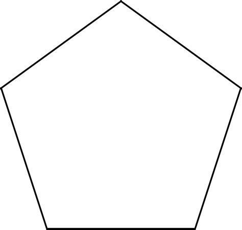 The pentagon shapes range in size from 1 inch to 7 inches wide. Pentagon - Wikimedia Commons