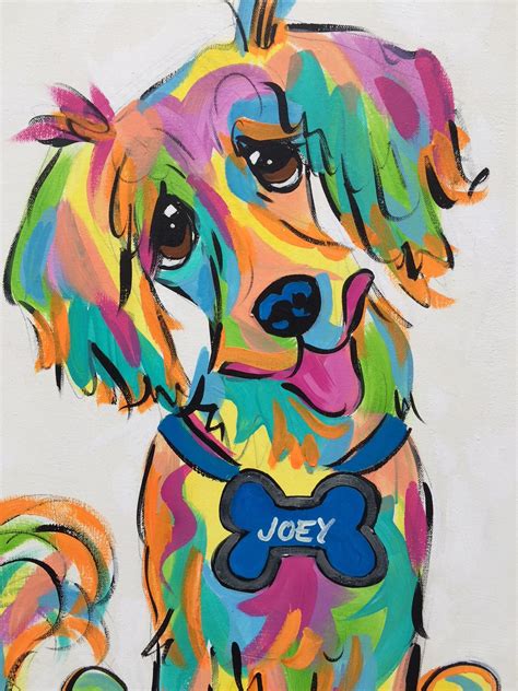 Dog Art Dog Painting Dog Canvas Wall Art Custom Painting