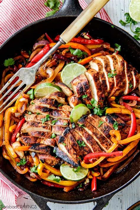 Cut onions in half lengthwise and slice into strips, cut your peppers into strips. Chicken Fajita Wraps with Creamy Avocado Dip - Carlsbad ...