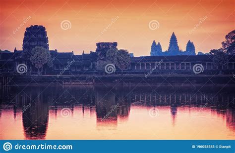 Stunning Sunrise And Reflections At Angkor Wat Siem Reap Cambodia