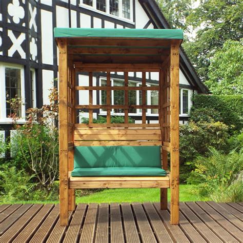 Bramham Two Seater Wooden Garden Arbour Green