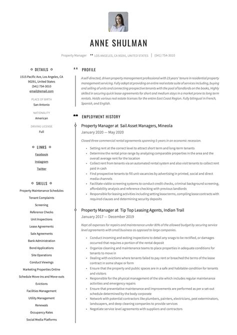 Property Manager Resume And Writing Guide 18 Templates 2020