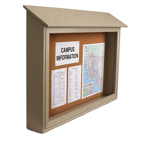 Outdoor Enclosed Bulletin Board With Top Hinged Door 30h X 45w