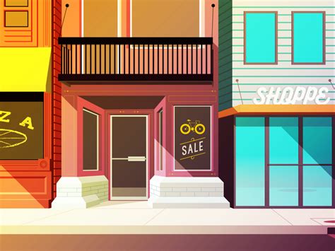 Downtown Storefronts By Adam Thompson On Dribbble