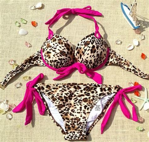Color Leopardsizes Xs S M Bikinis Halter Bikini Retro Bikini