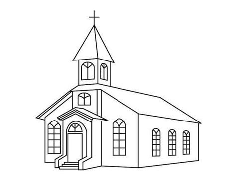 Iglesia Normal Para Colorear Imprimir E Dibujar Dibujos Colorearcom