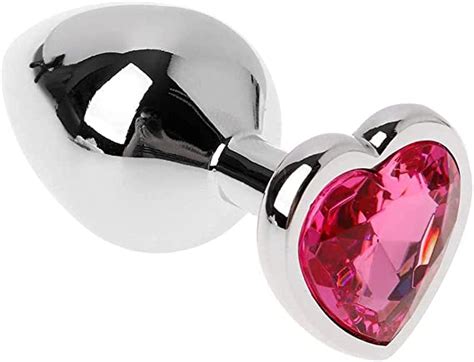 Sandritas Plug anal avec pierre précieuse en forme de cœur Plug anal en métal avec cristal