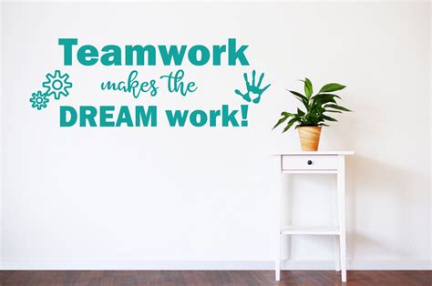 Teamwork Decal Office Wall Decal Teamwork Makes The Dream Etsy