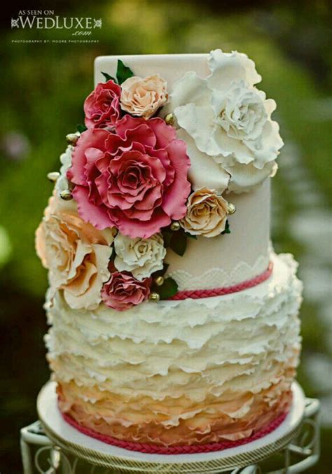 Pin By Sylena Lopez On Fondant Cakes Colorful Wedding Cakes Wedding