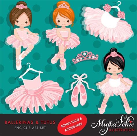 Ballerina Clipart With Cute Characters Pink Tutu Ballet Shoes