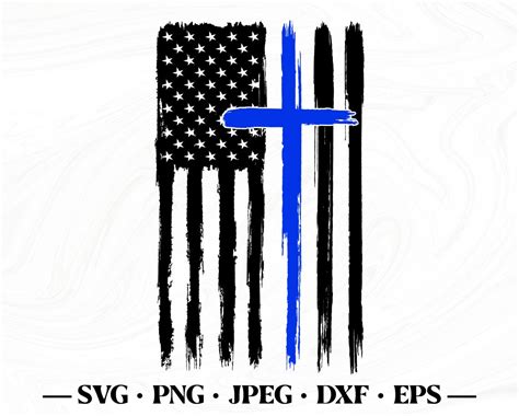 Thin Blue Line Svg Cross Thin Blue Line Svg Thin Blue Line Etsy Canada