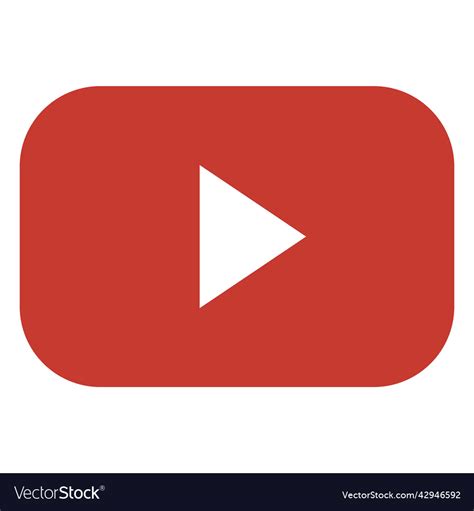 Youtube Play Button Logo High Quality Royalty Free Vector