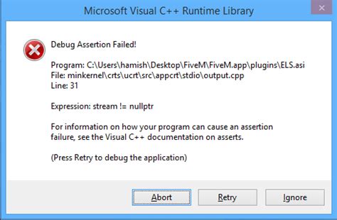 Fivem Error C Assertion Failed Fivem Client Support Cfx Re Community