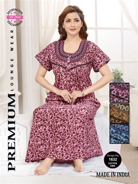 Ladies Cotton Embroidery Nighty At Rs 395piece Ladies Cotton Nighty In Mumbai Id 25690613833