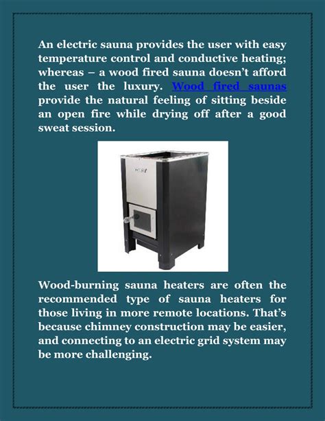 Ppt Electric Vs Wood Fired Sauna Heaters Powerpoint Presentation