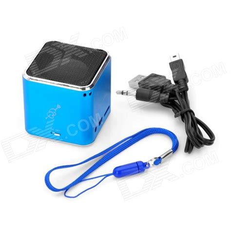 New mini aluminum vibration film loud speaker. Music Angel Mini Cube Style USB Rechargeable Music Speaker w/ TF / 3.5mm Jack - Blue - Free ...