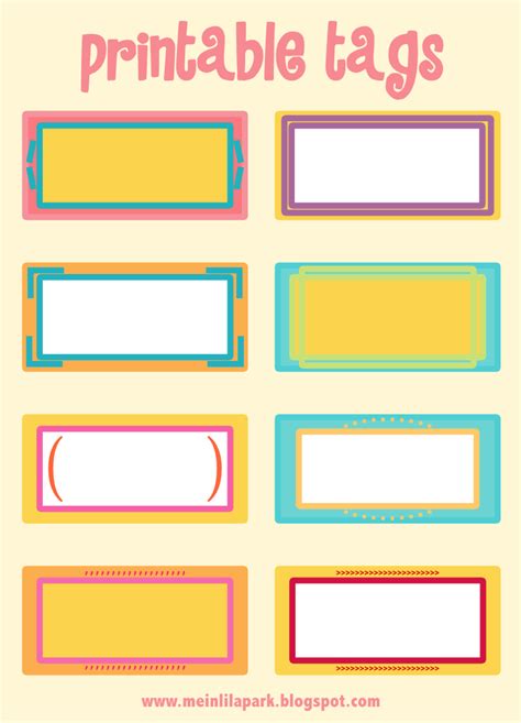 Free Printable Cheerfully Colored Tags Ausdruckbare