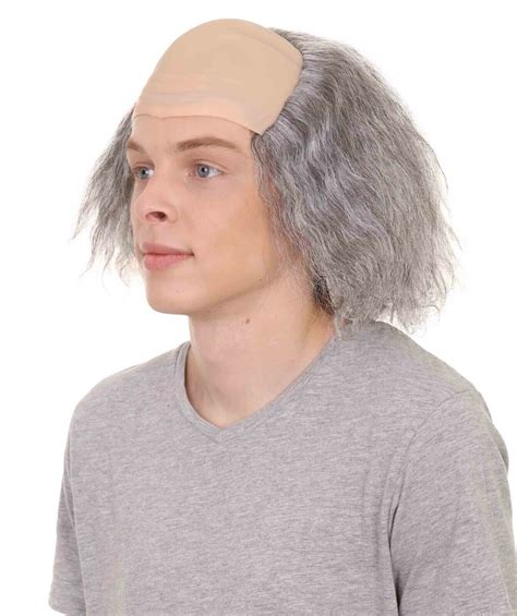 Adult Bald Head W Gray Hair Wig Cosplay Creepy Old Man Monk Halloween Hm 096a Ebay