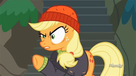 1262341 Safe Screencap Applejack Pony Ppov Beanie Captain