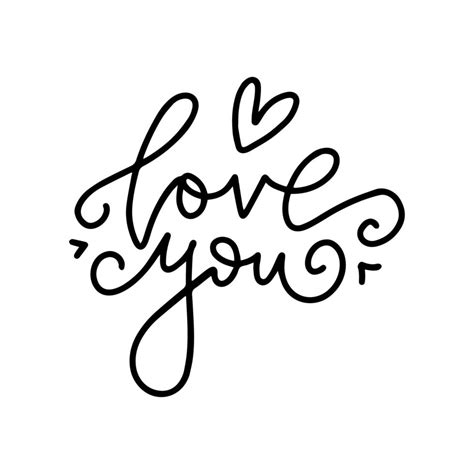 Love You Original Custom Hand Drawn Lettering Handmade Calligraphy
