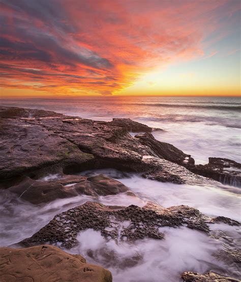 Ocean Beach Shoreline At Sunset Photograph By William Dunigan Fine
