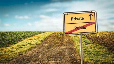 Street Sign Private Versus Public Stock Image Image Of Protected