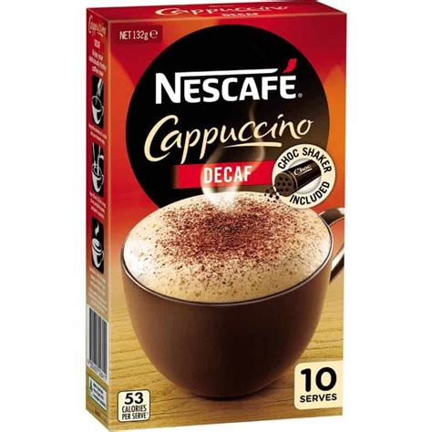 Buy Nescafe Decaf Cappuccino Coffee Sachets 10 Pack Online Worldwide