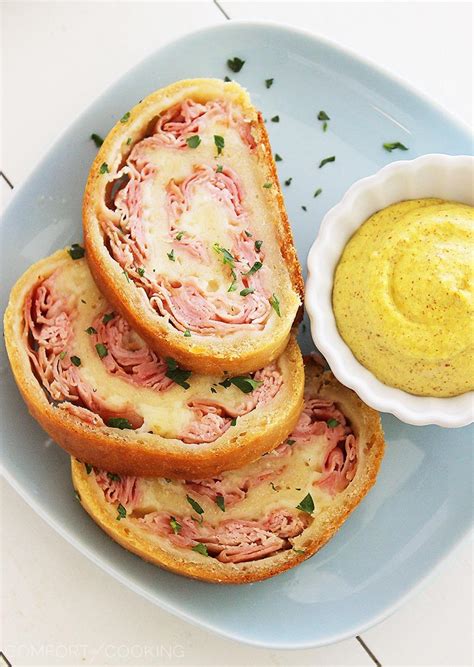 3 Ingredient Baked Ham And Cheese Rollups The Comfort Of Cooking