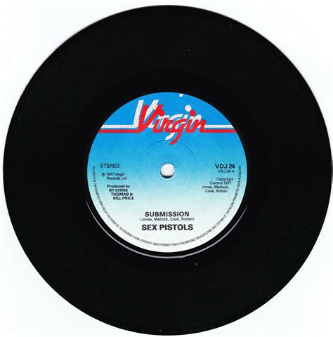 Sex Pistols Submission Orig 7” 1 Sided White Label B Side Punk 1977 Vdj 24